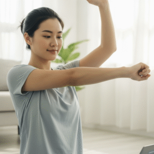 jeune femme realisant exercice d'optimisation fonctionnelle de physioconsulting